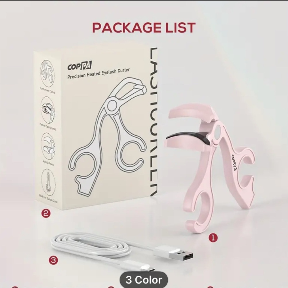 Precision Heated Eyelash Curler in White